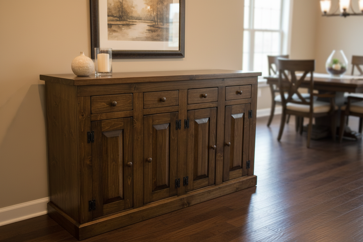 Amish 4 Door Sideboard – Deep Version